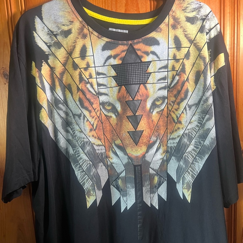 Sean John Black Graphic Tiger Shirt 1998 pre-owned 5XB